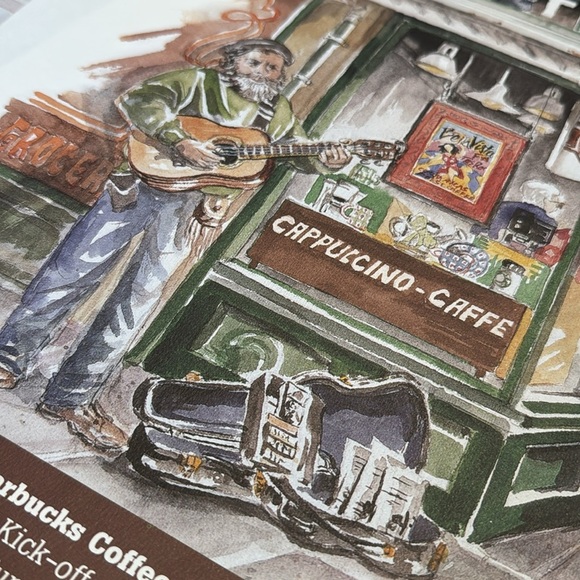 VTG 1996 Starbucks Coffee Pike Place Market 25th Anniversary Poster Pro - Picture 4 of 8